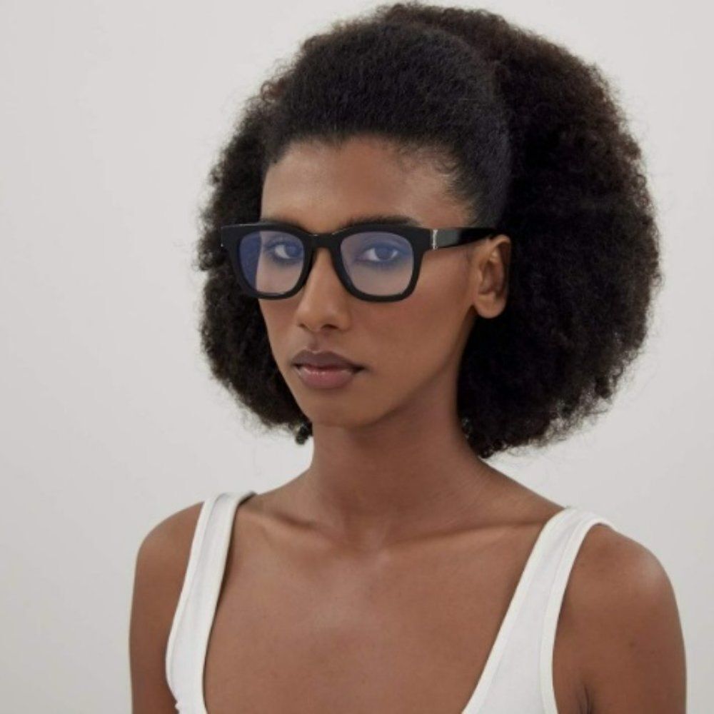 NEW Saint Laurent SLM124 OPT 001 Black Cat Eye Unisex Eyeglasses - Picture 4 of 11